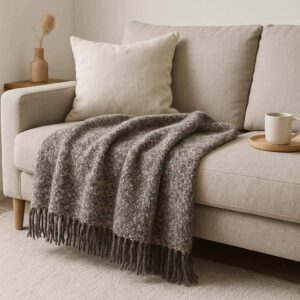 Κουβέρτα Καναπέ Wool Blend – Grey Mélange