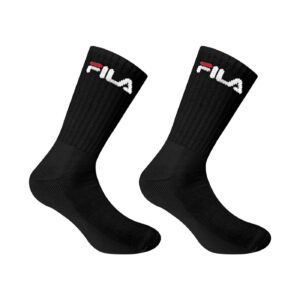 Fila Normal Plain Half Terry Αθλητικές Κάλτσες Μαύρες 2 Ζεύγη