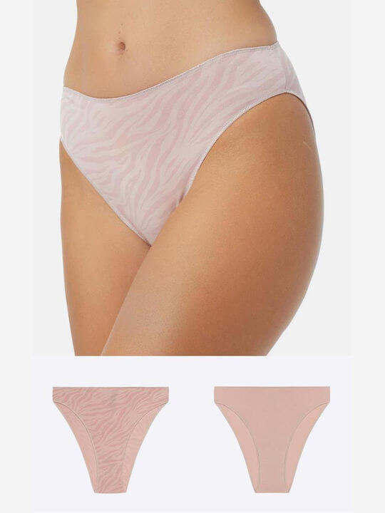 Minerva Fimele Γυναικεία Brazil 2Pack χωρίς Ραφές Ροζ