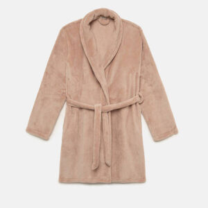 Minerva Χειμερινή Γυναικεία Fleece Ρόμπα Μπεζ