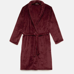 Minerva Χειμερινή Γυναικεία Fleece Ρόμπα Bordeaux