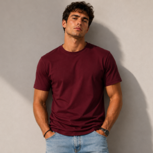 Ανδρικό Μπορντώ t-shirt από 100% βαμβάκι με regular fit εφαρμογή. Άνετο και ανθεκτικό για casual εμφανίσεις. Διαθέσιμο σε 15 χρώματα.