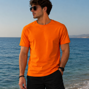 ανδρικο βαμβακερό πορτοκαλί t-shirt